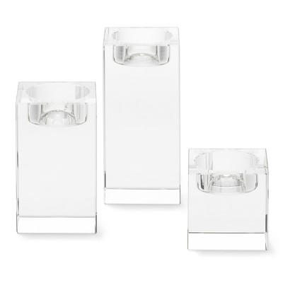 Crystal Votive Holders, Set of 3