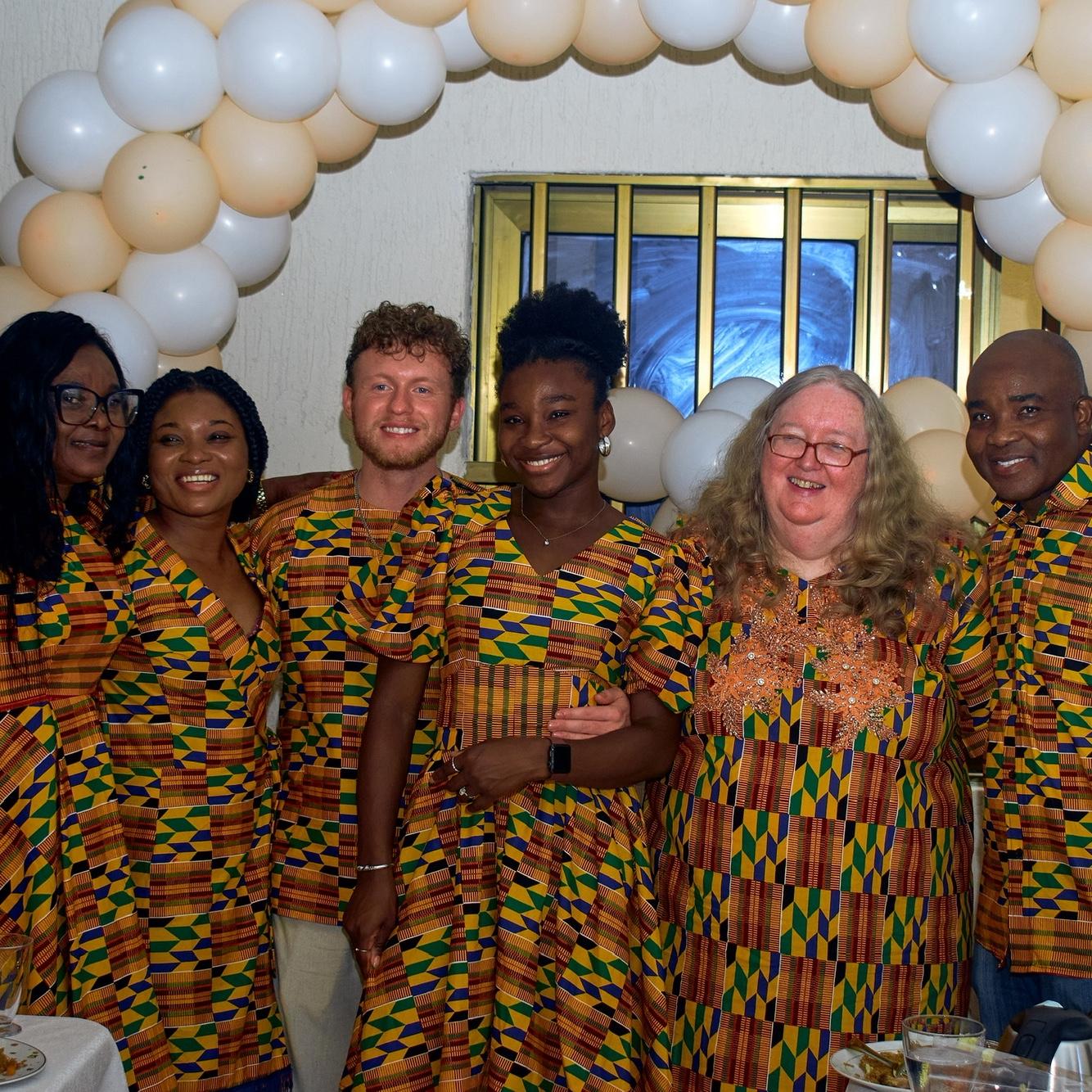 Family Picture at our engagement party. Pictured from left-right is...
-Maman
-Kekeli
-Brian
-Victoire
-Claire 
-Papa