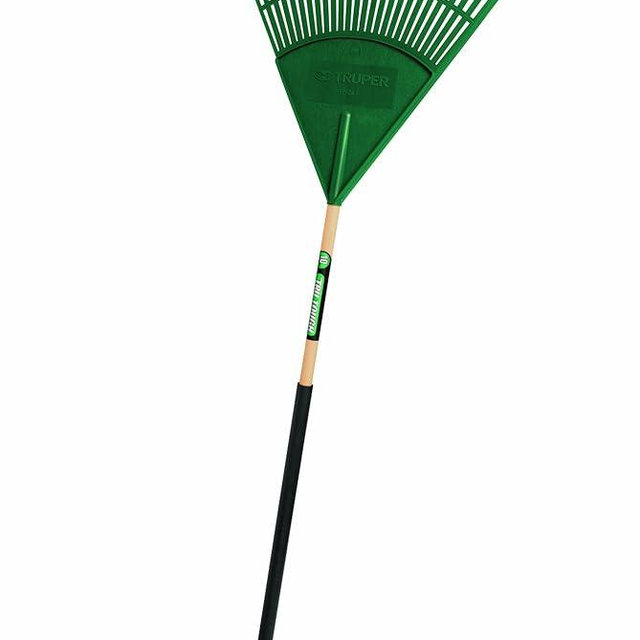 Truper 30463 Tru Tough Plastic Leaf Rake, 24-Inch Head, 36-Inch Comfort Grip, 48-Inch