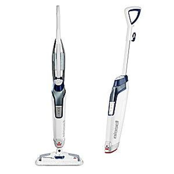 BISSELL - PowerFresh Deluxe Corded Steam Mop - Brite White/Saphire Waltz