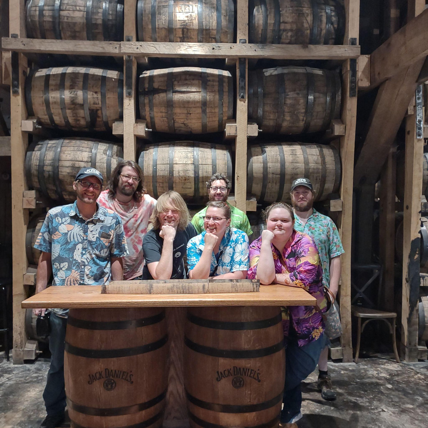 Friend group photo of the Jack Daniel's Distillery Tour.