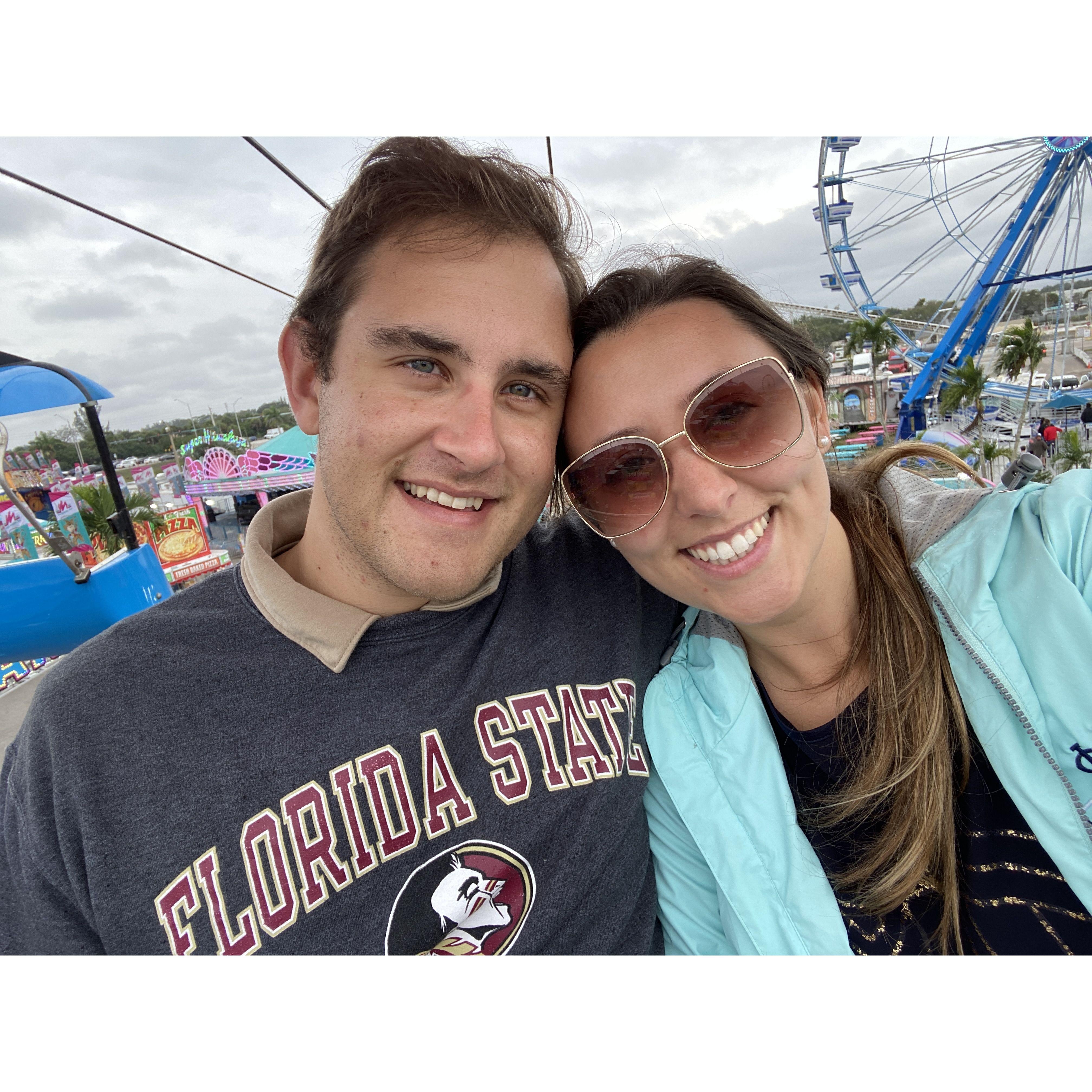 Despite Fred's strong dislike of amusement parks and carnivals, Fred takes Jordan to the South Florida Fair! The two share a kiss at the top of the Ferris wheel!