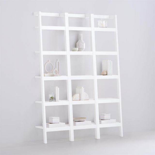 Sawyer White Leaning 18'' Bookcases, Set of 3