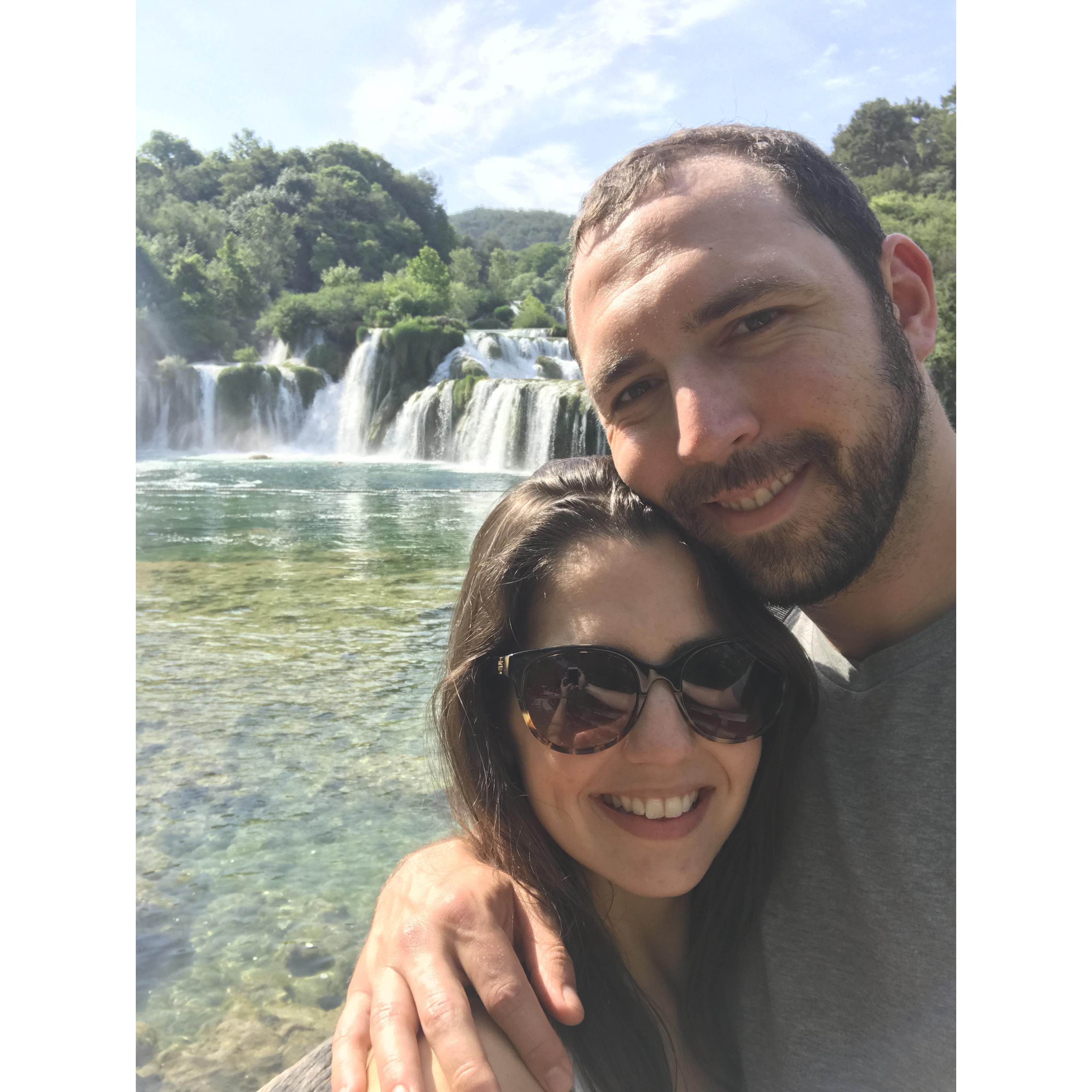 At the Krka waterfalls in Croatia!