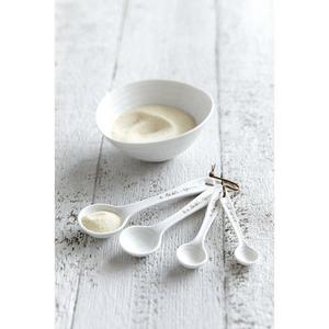 4-Piece Porcelain Measuring Spoon Set in White