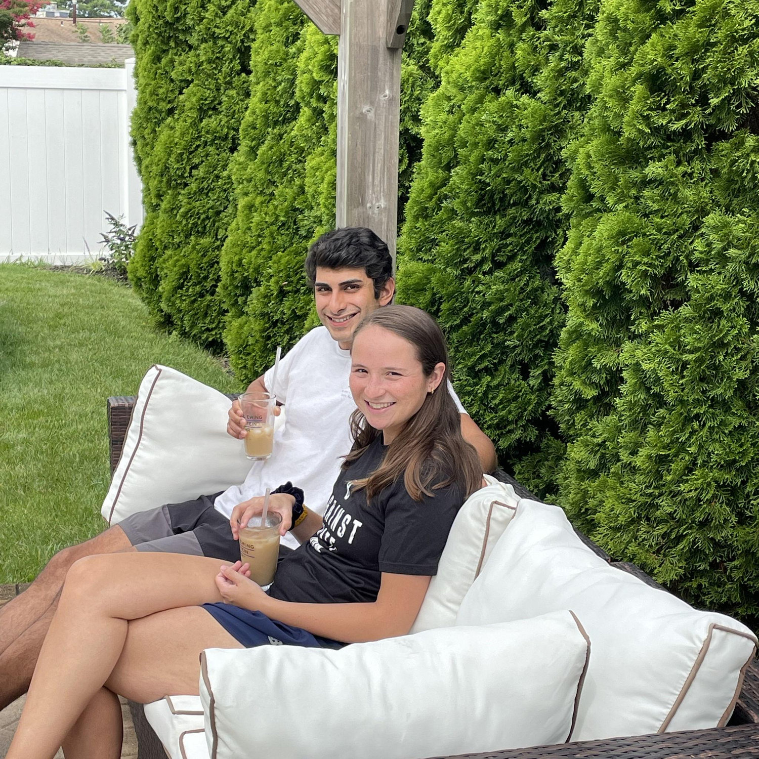 Leah and I chilling in Ron's backyard. We love going down the shore!