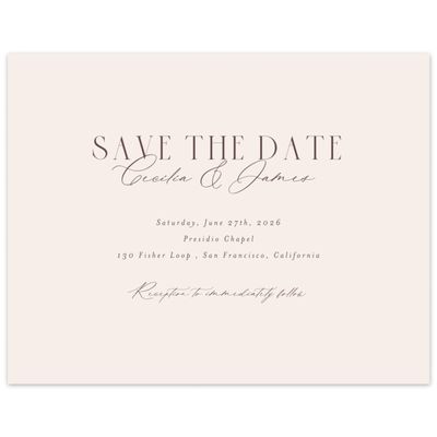 Linen, Beige Wedding Digital Save the Date - Shahira Landscape