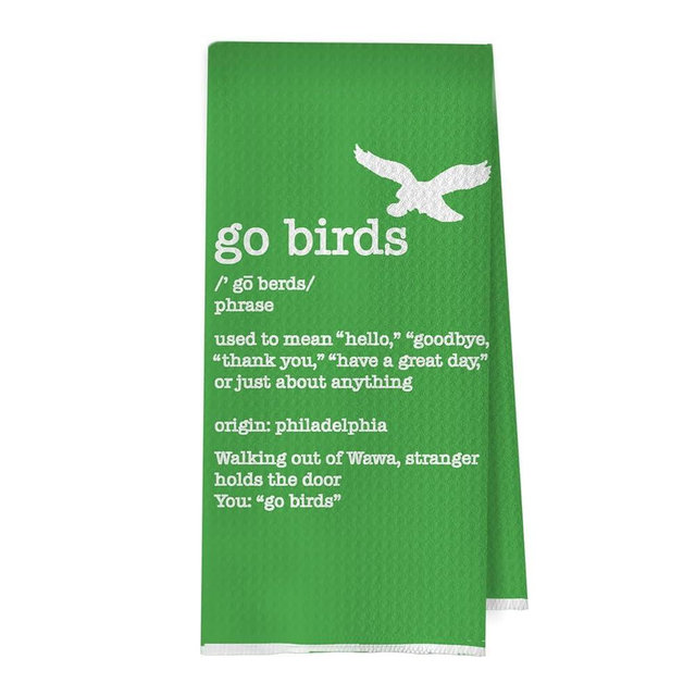 BlissfulAbon Football Gifts Kitchen Towels - God Birds Decorative Waffle Weave Dish Towels, Football Gifts for Women Men Boy Hand Towel, Football Fans Gifts, 16x24 Inch- Green