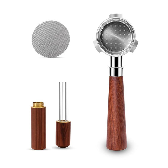 54mm Bottomless Portafilter Fits for Breville BES870/878/880 – Includes Puck Screen and WDT Tool, Stainless Steel Portafilter with 3 Ears, Espresso Kit