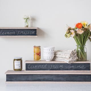 Grange Wood Wall Shelf with Chalkboard Front