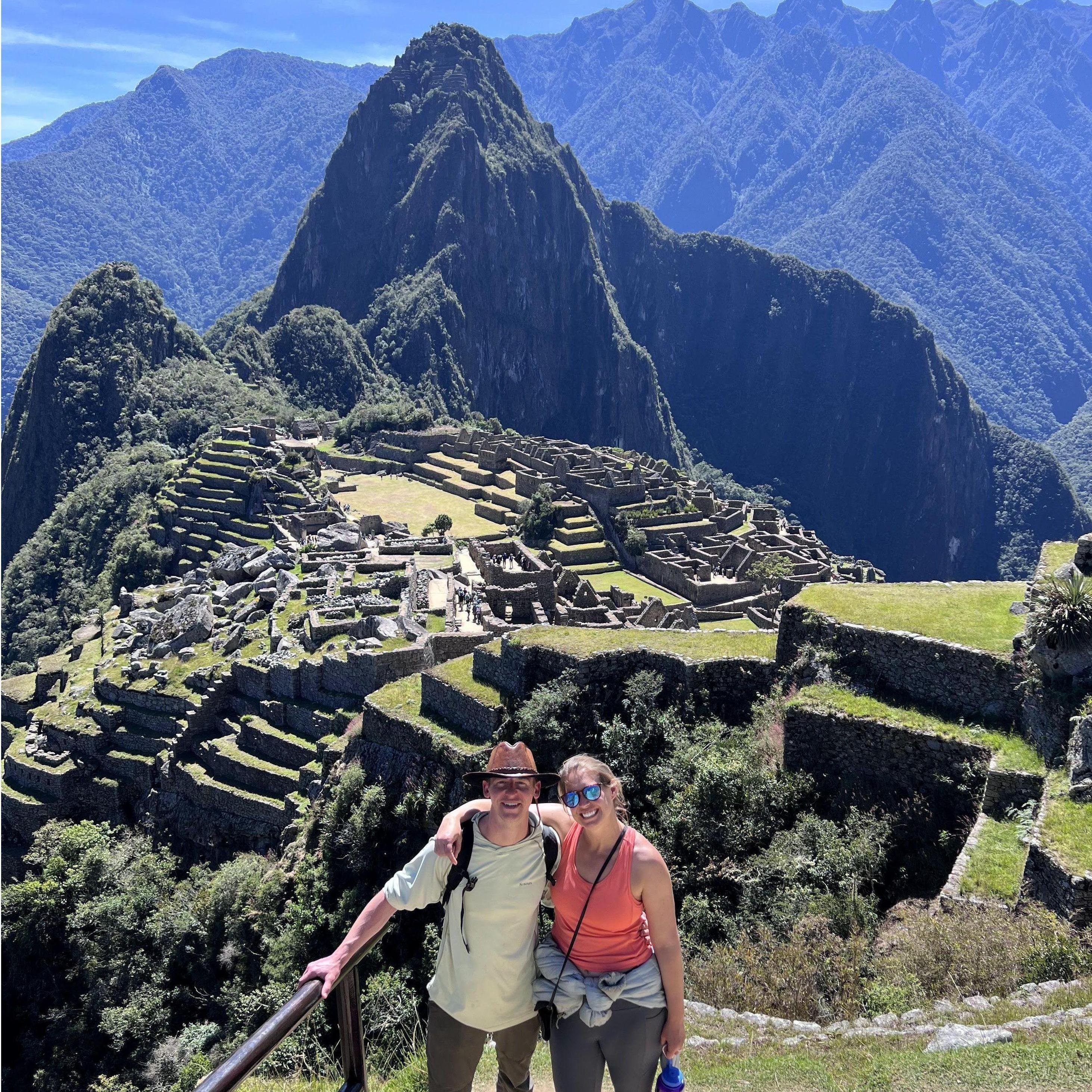 Is that Indi-Hannah Jones?
Hannah & Chris in Action at Machu Picchu! This structure is located at an altitude of 2,400 meters (7,875 ft.) above sea level.