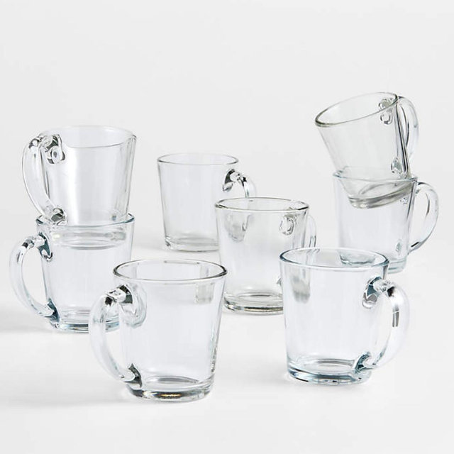 Moderno 13.5-oz. Clear Coffee Mugs, Set of 8