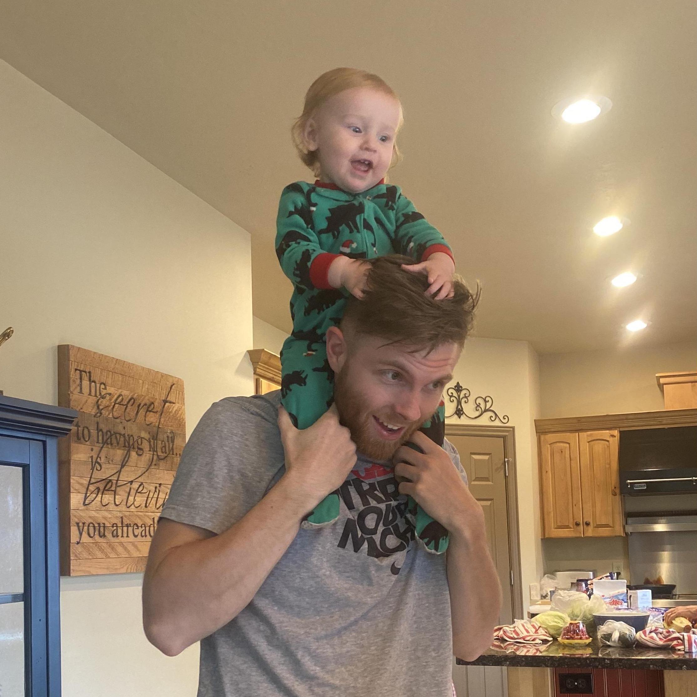 Nephew Ramsey with his favorite uncle, Geoffrey!