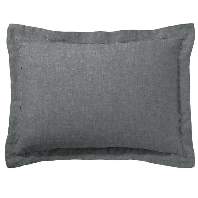 Charcoal Belgian Flax Linen Shams, Standard, Set of 2