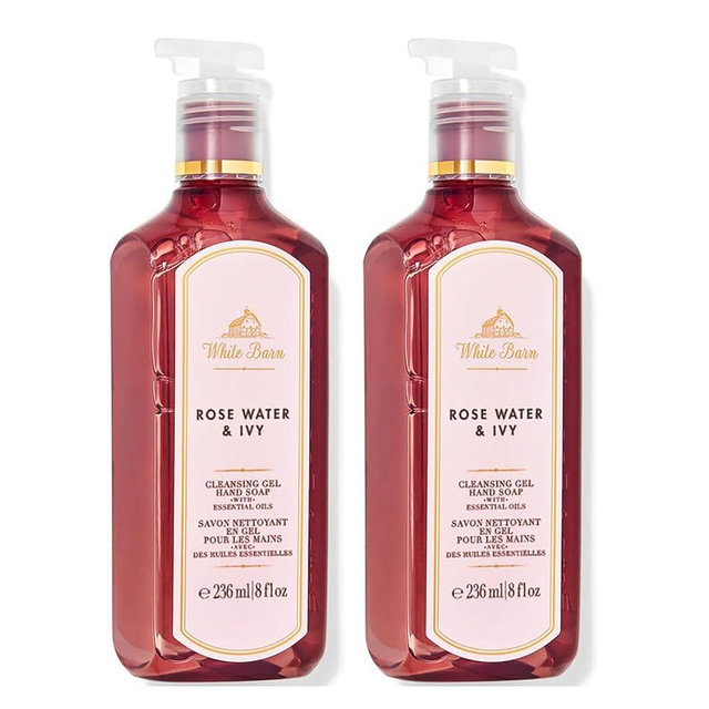 Bath & Body Works Rose Water & Ivy Hand Soap, Cleansing Gel, 8 Fl Oz (Pack of 2) (Rose Water & Ivy)