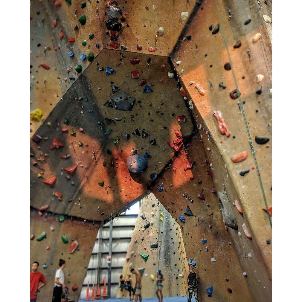 Hadley rock gym, where our love for rock climbing started.