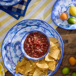 Check Melamine Large Platter
