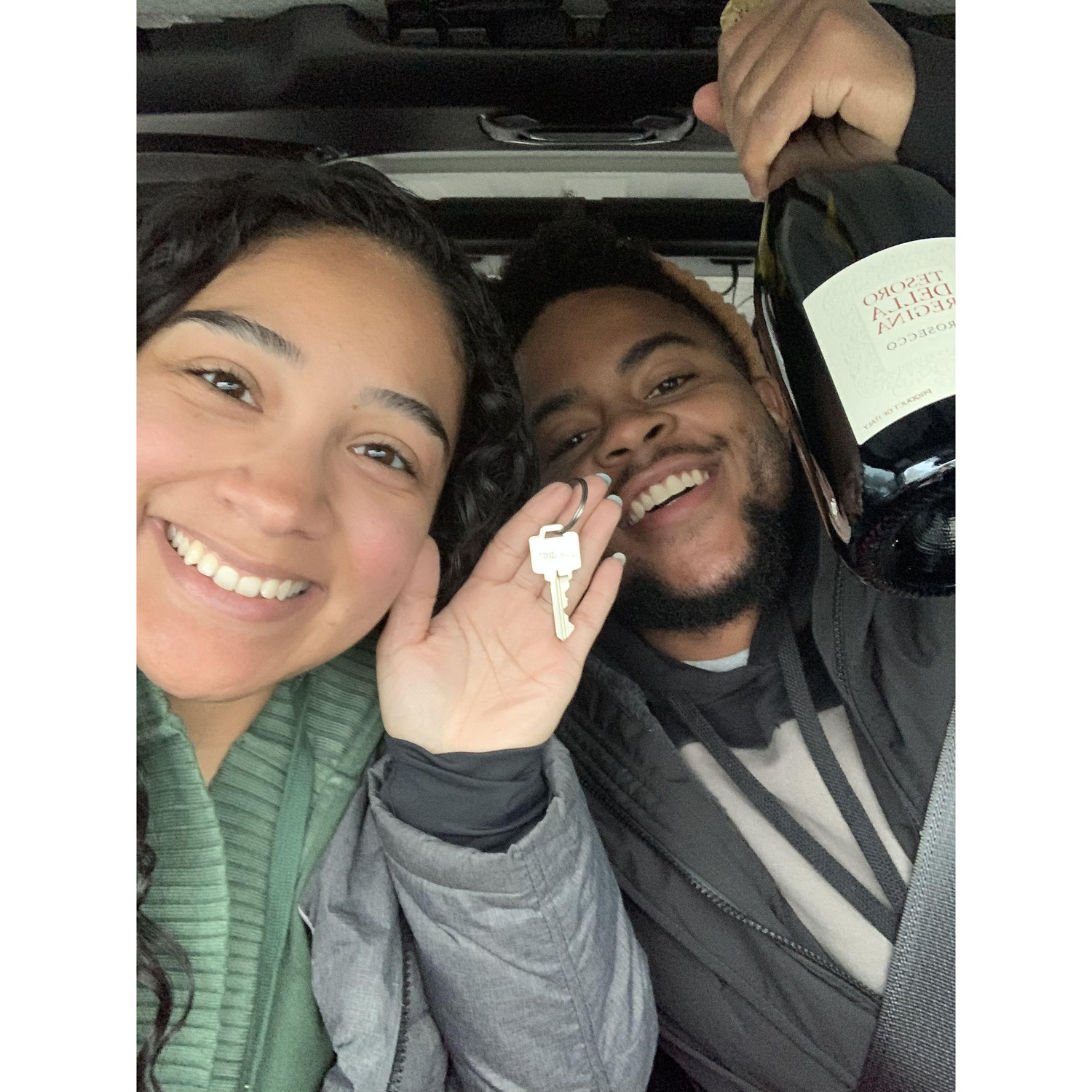 We took this picture after we had just closed on our first house!
