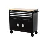 39 in. 3-Drawer Mobile Workbench, Black