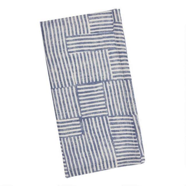 Blue And White Square Bijou Napkins Set Of 4