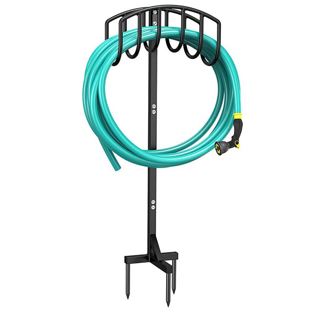 Garden Hose Holder, Keten Detachable Metal Water Hose Holder Stand, Heavy Duty Freestanding Garden Hose Reel Rack and Hose Storage Organizer for Outside Yard