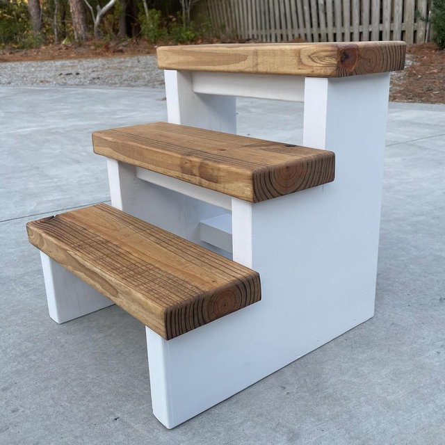 Rustic Farmhouse Style Step Stool - 3 Steps