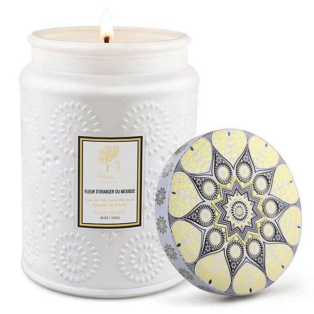 Scented Candle Mexican Orange Blossom, 18 oz Large Jar Candle for Home, 100 Hours Burn, Long Lasting and Highly Scented Soy Candle, Aromatherapy Candle Clearance