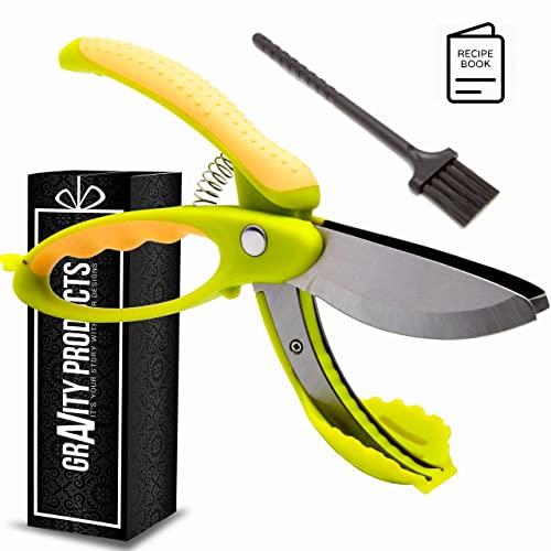 Toss and Chop Salad Tongs, Salad Chopper, Heavy Duty Kitchen Salad Scissors, Multifunction Double Blade Salad Cutting Tool