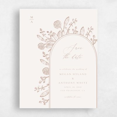 Latte, Beige Wedding Save the Date - Preciada Portrait