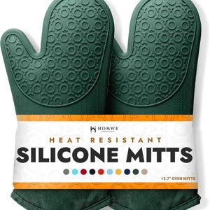 HOMWE Heat Resistant Silicone Mitts
