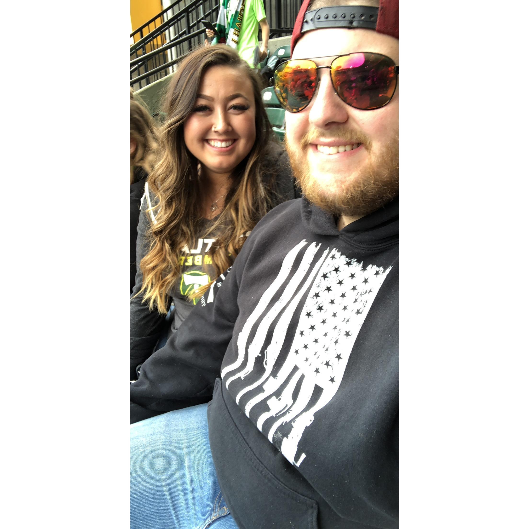 Our first Timbers soccer game together!