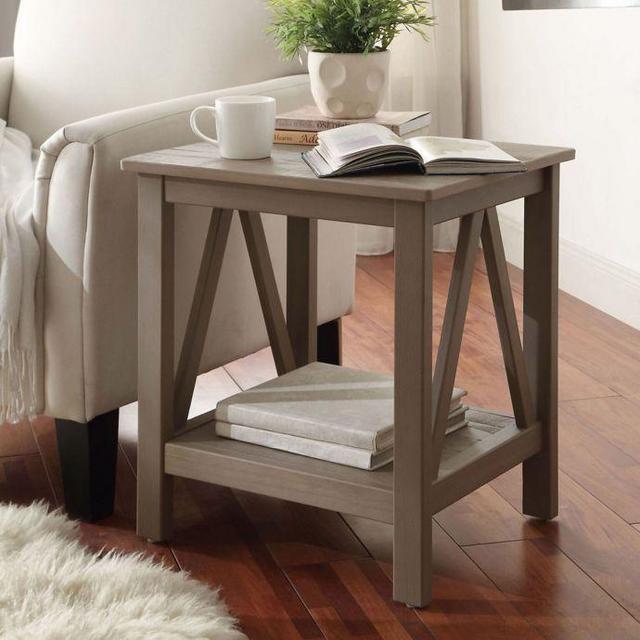 Titian End Table in Rustic Grey