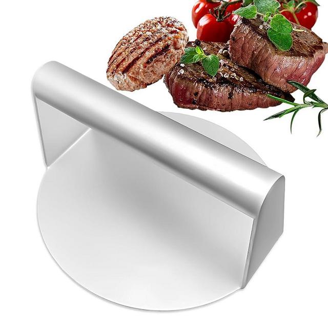 Stainless Burger Smasher, 5.5" Burger Press Patty Maker, Burger Smasher Tool with Smooth Non-Stick Surface for Griddle, Dishwasher Safe and Easy to Clean, Sturdy Solid Burger Press Replace Spatula