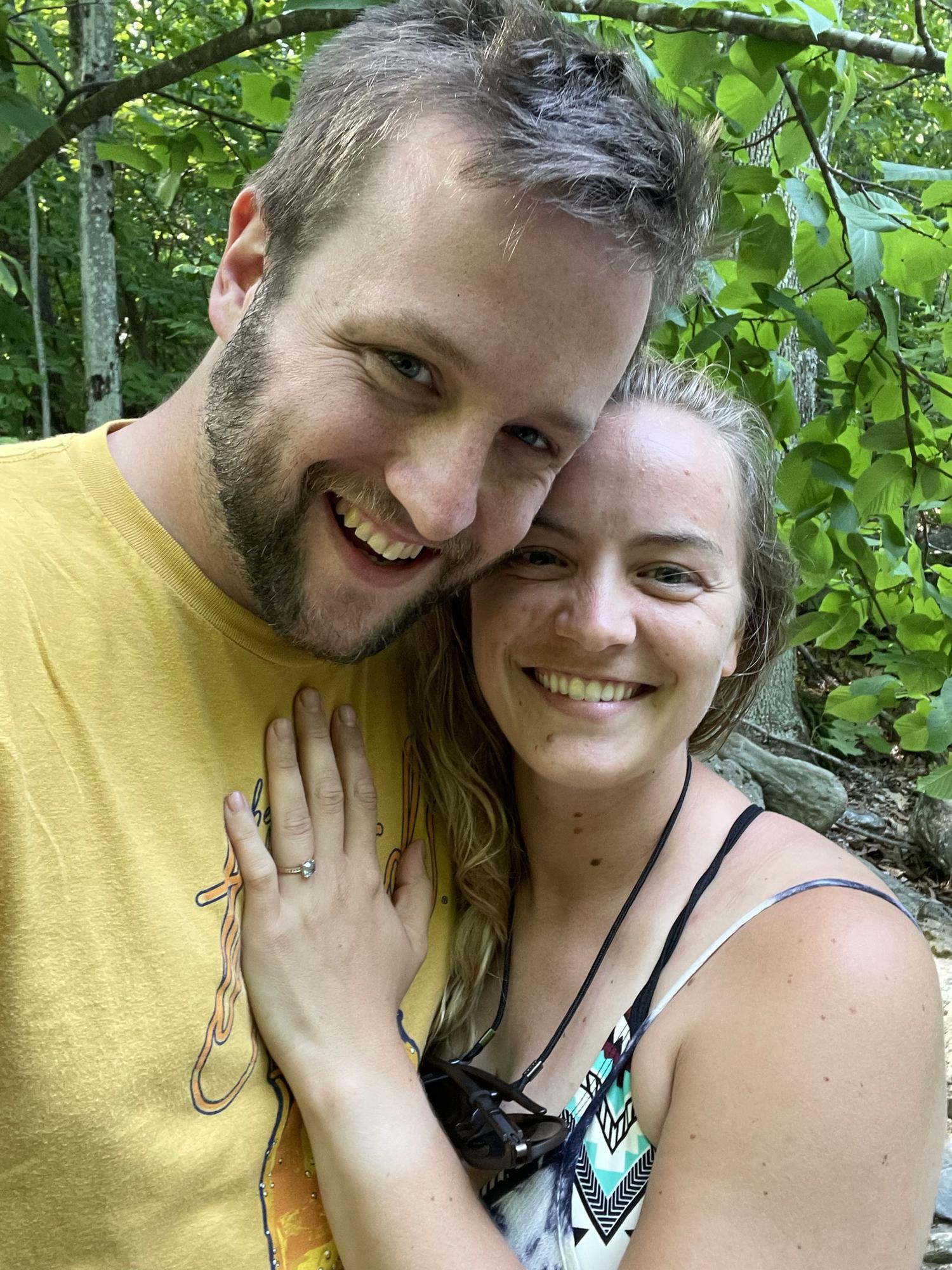 Our first photo as an engaged couple