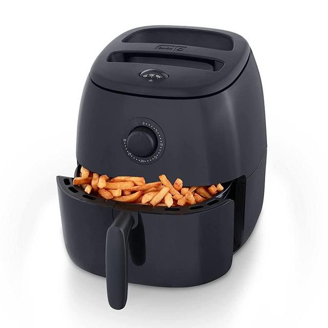 DASH Tasti-Crisp™ Family Size Electric Air Fryer Cooker with Temperature Control, Non-Stick Fry Basket, Recipe Guide + Auto Shut Off Feature, 1700-Watt, 6Qt, Black