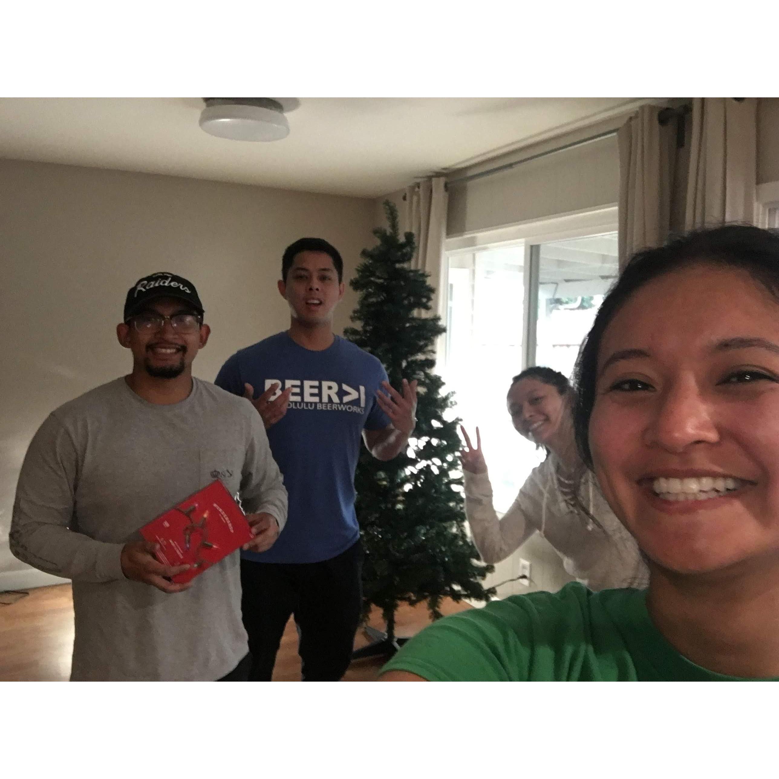 John bought me a tree! 
Our first XMAS in our first home.
ARJA Dec. 2017