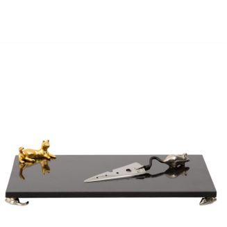 Michael Aram Cat & Mouse Cheese Board & Knife