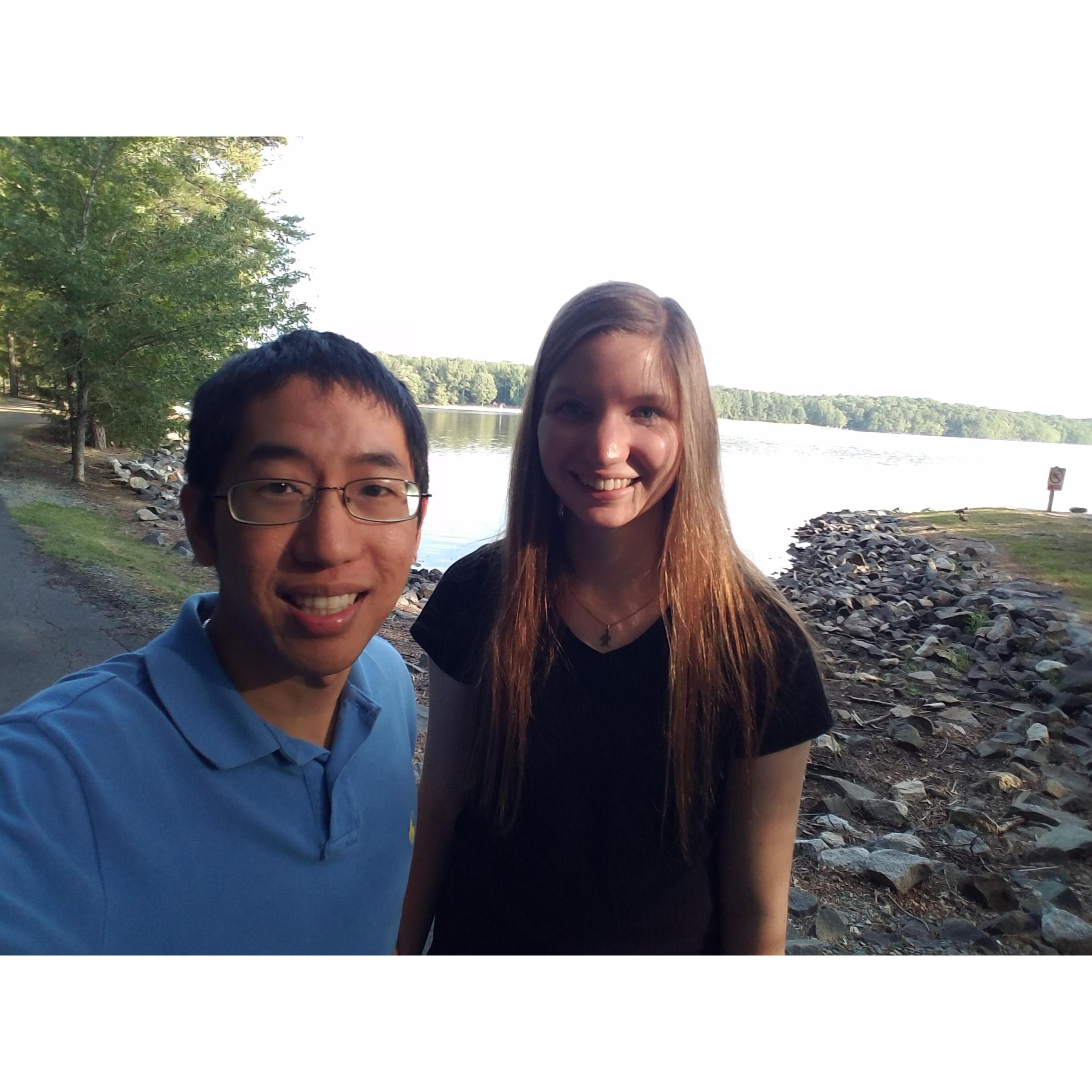Right before proposal at Cane Creek State Park