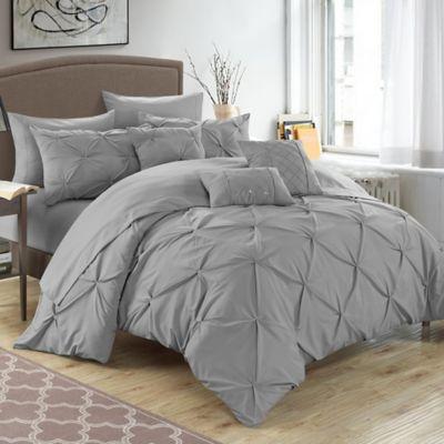 Chic Home Salvatore 10-Piece King Comforter Set in Silver