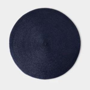 Round Navy Linen Braid Deborah Rhodes Placemats