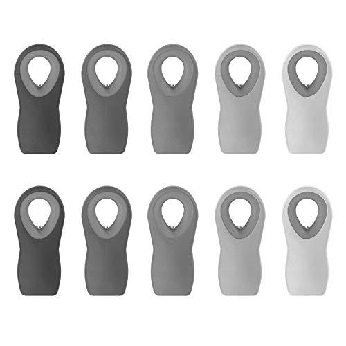 Cook with Color 10 Pc Bag Clips with Magnet, Food Clips, Chip Clips, Bag Clips for Food Storage with Air Tight Seal Grip for Bread Bags, Snack Bags and Food Bags (Ombre, Gray)