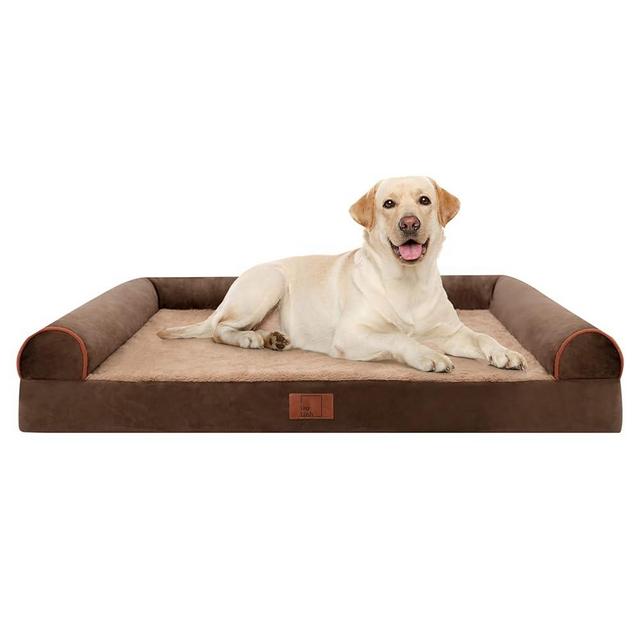Lazy Lush XL Orthopedic Dog Bed for Large Dogs, Waterproof Egg Crate Foam Dog Beds with Removable Washable Cover, XLarge Pet Bed Soft Sofa Couch with Non-Slip Bottom