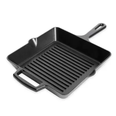 Artisanal Kitchen Supply® 10-Inch Pre-Seasoned Cast Iron Square Grill Pan