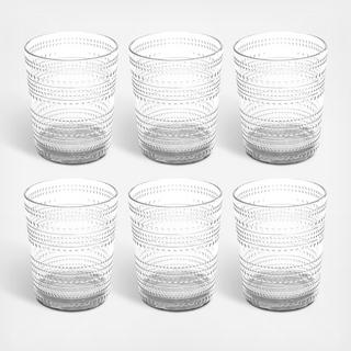 Beaded Acrylic Double Old Fashioned Glass, Set of 6