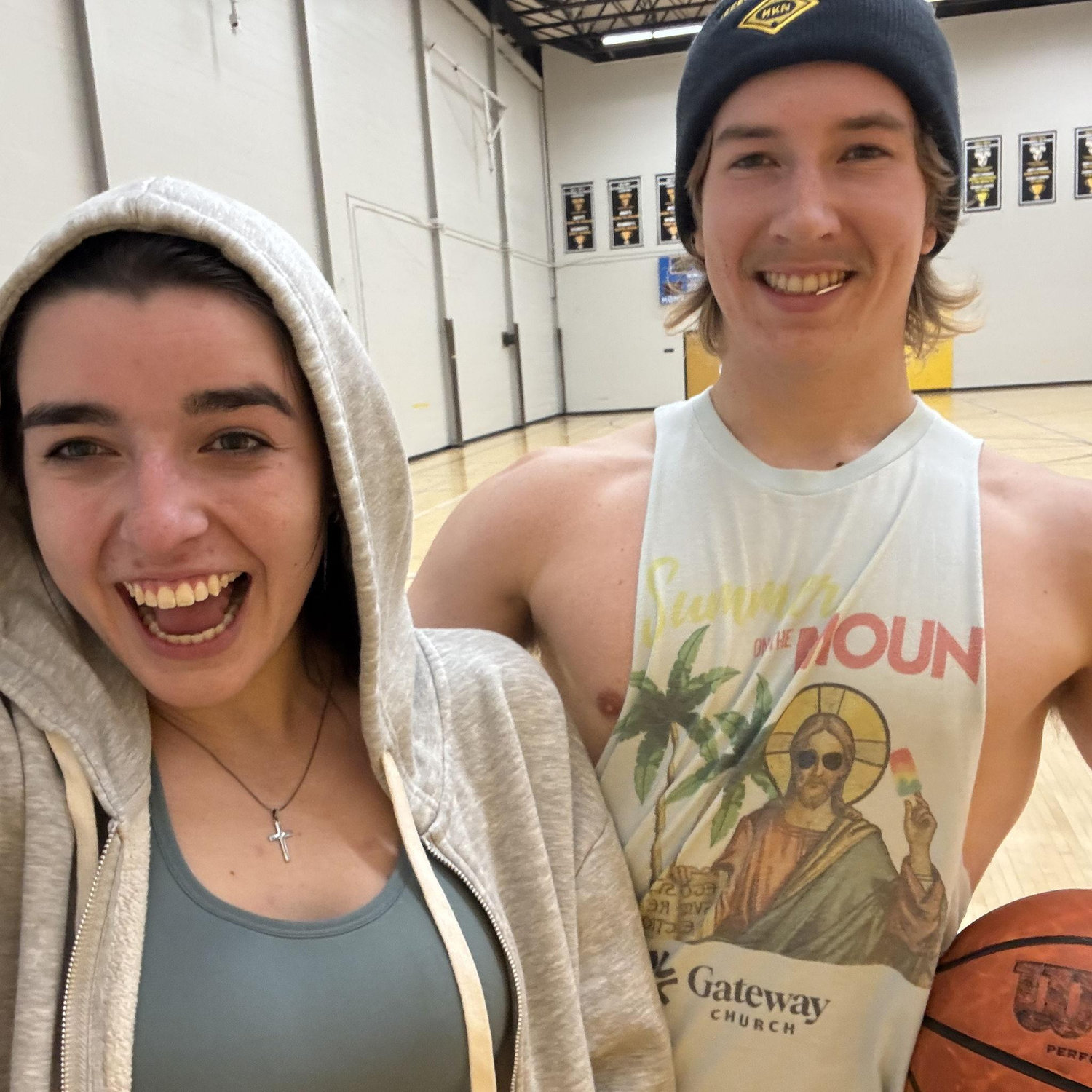Hannah loves Aiden enough to play basketball with him...and Aiden loves Hannah enough to let her win!