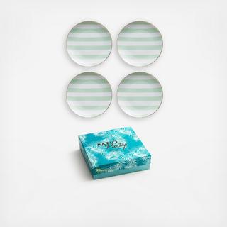 Patio Party Stripes Dessert Plate, Set of 4