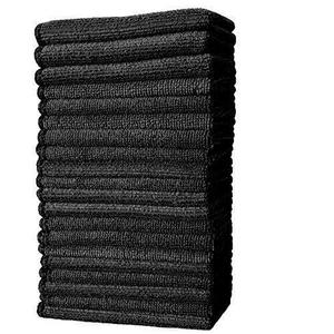 (20-Pack) 10 in. x 10 in. All-Purpose Microfiber HIGHLY ABSORBENT, LINT-FREE, STREAK-FREE Cleaning Towels - THE RAG COMPANY (Black)