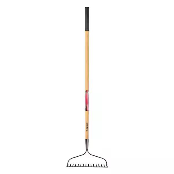 Husky 57 in. Wood Handle 16-Tine Bow Rake