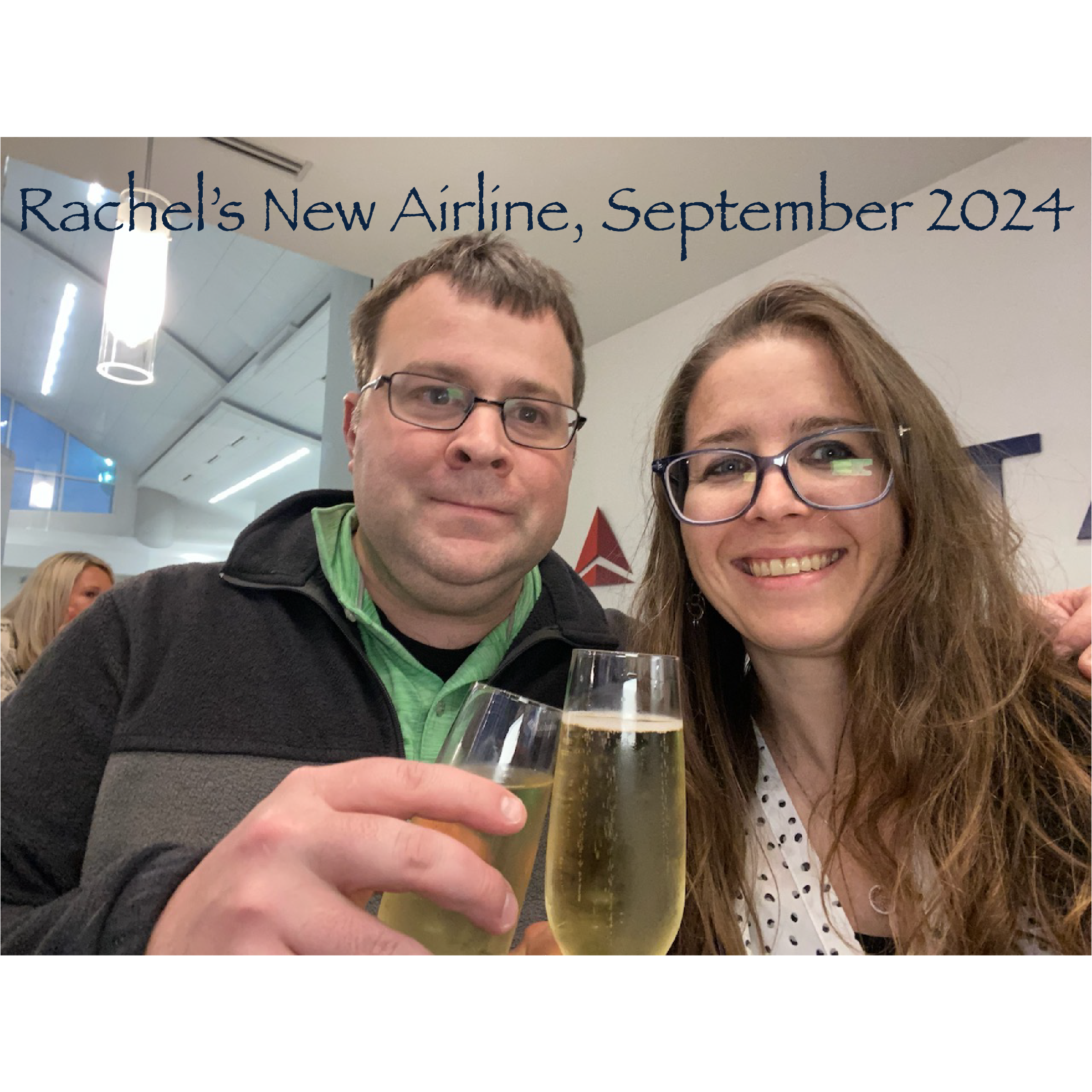 Welcoming Rachel to her new airline on the way to Notre Dame to see the Louisville game!