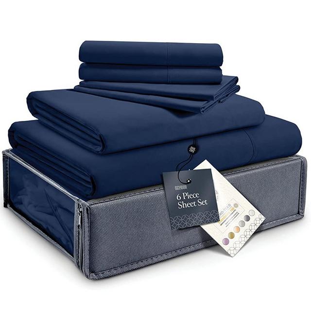 BELADOR Silky Soft King Sheet Set - Luxury 4 Piece Bed Sheets for King Size Bed, Secure-Fit Deep Pocket Sheets with Elastic, Breathable Hotel Sheets and Pillowcase Set, Wrinkle Free Oeko-Tex Sheets